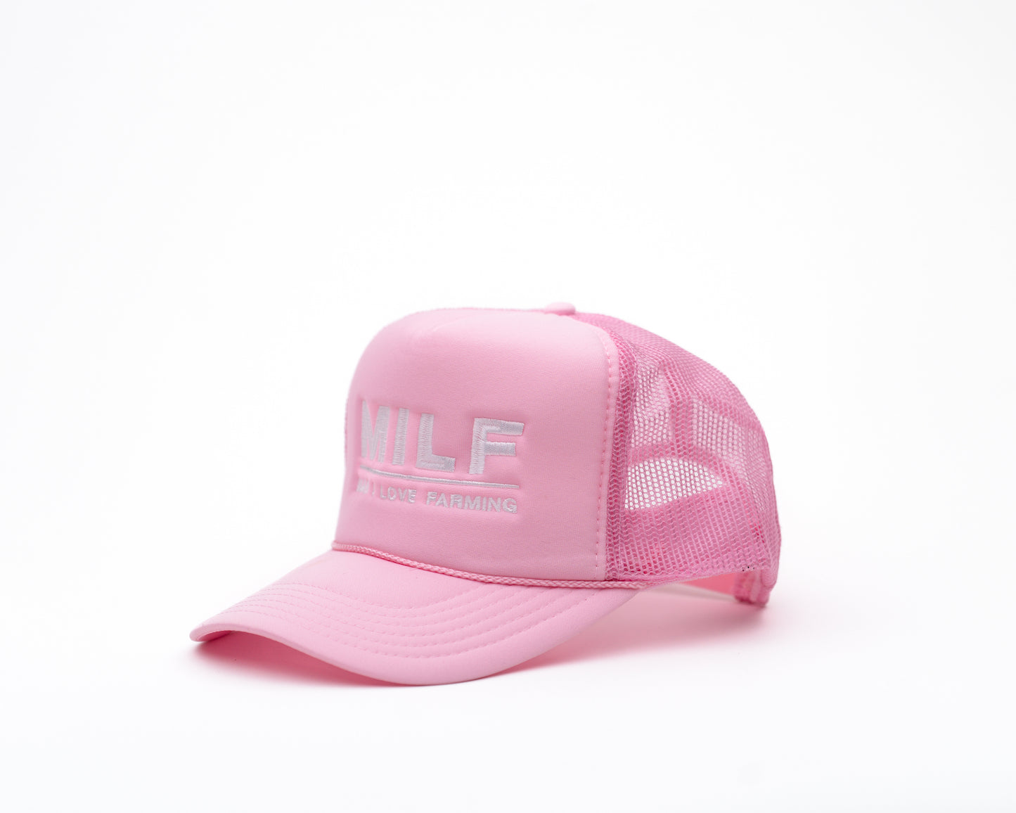 MILF Light Pink Embroidered Foam Trucker