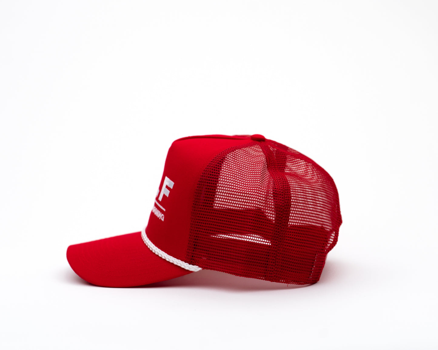 MILF Red Embroidered Cotton Trucker Hat