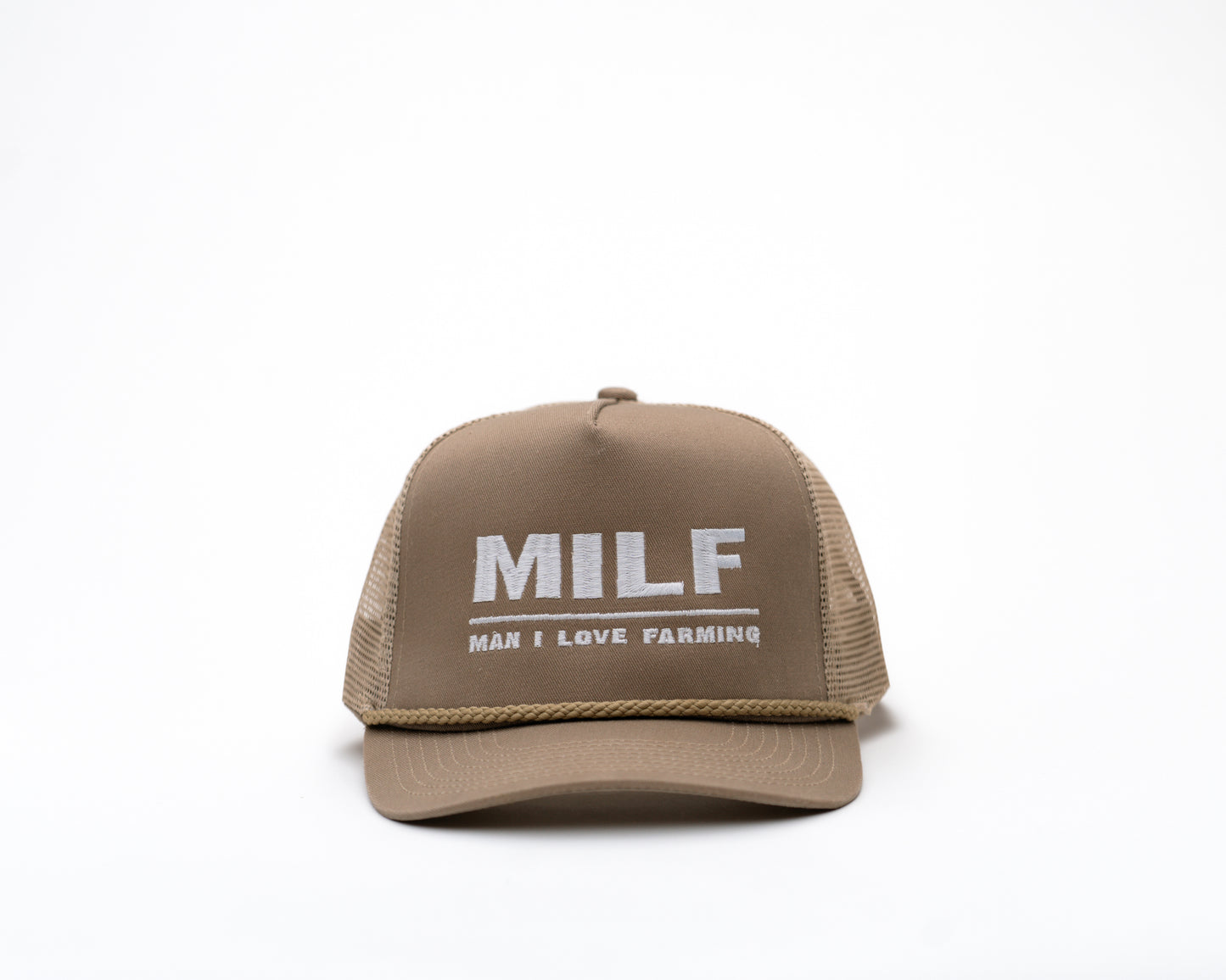 MILF Khaki Embroidered Trucker Hat