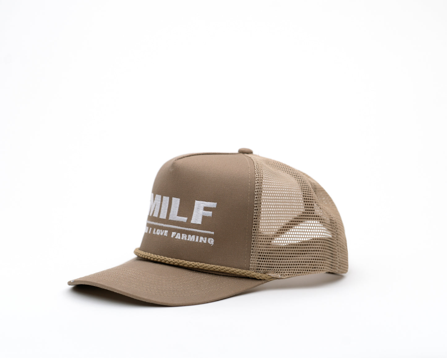 MILF Khaki Embroidered Trucker Hat