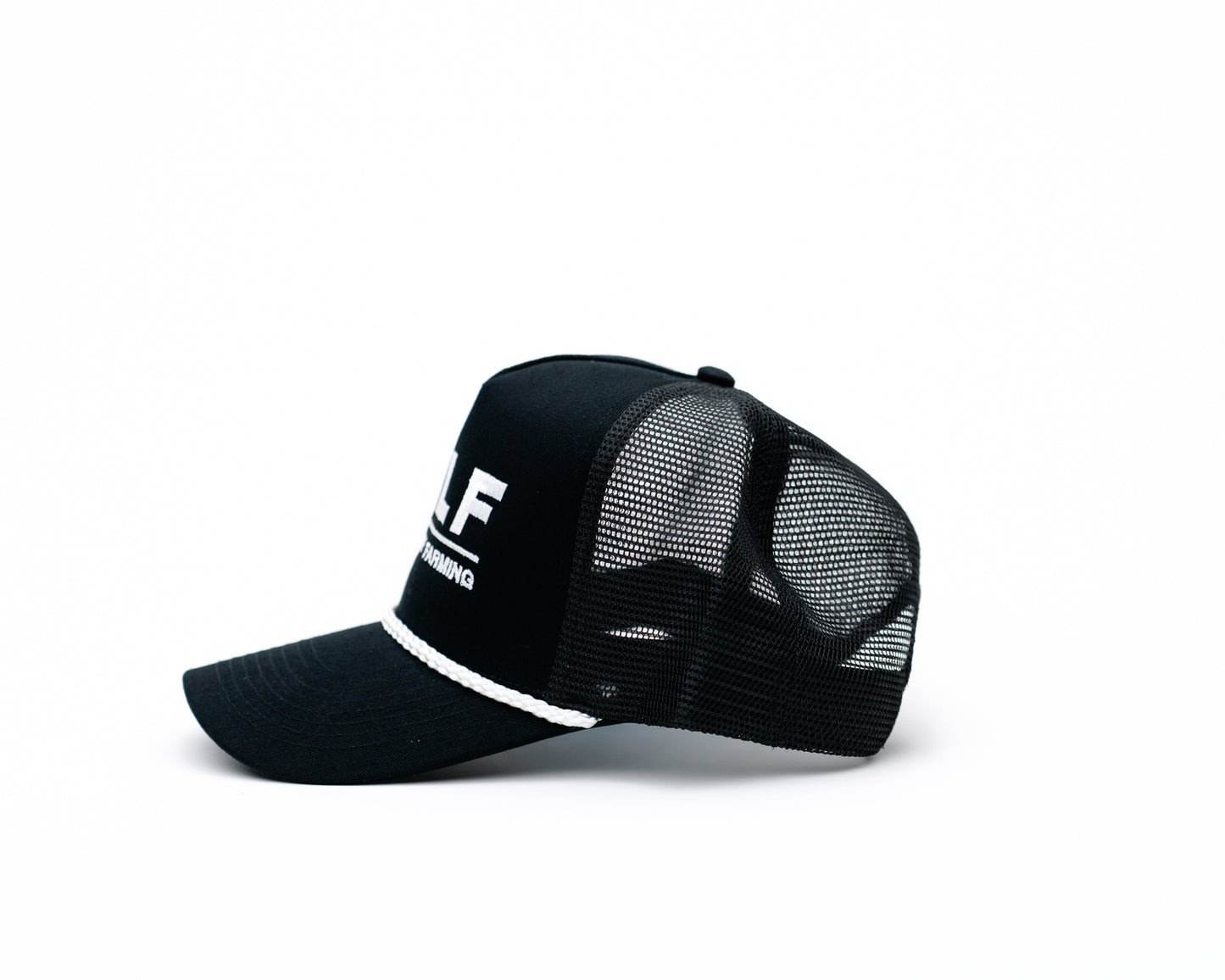 MILF Embroidered White Rope Trucker Hat