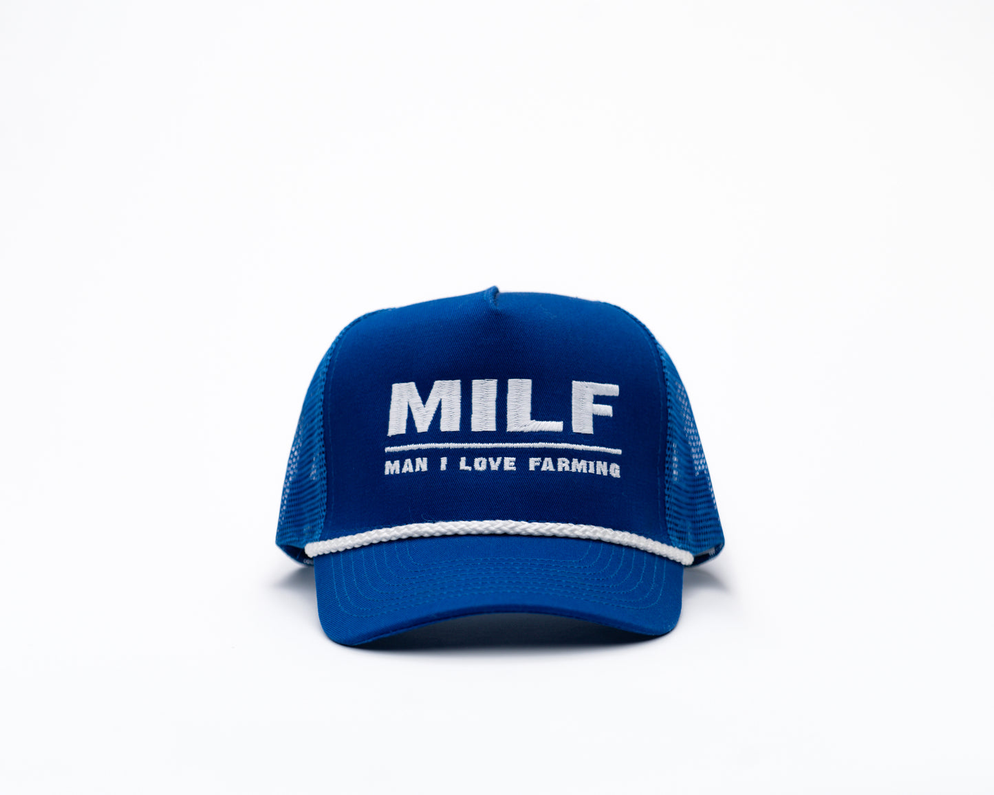 MILF Royal Blue Embroidered Trucker Hat