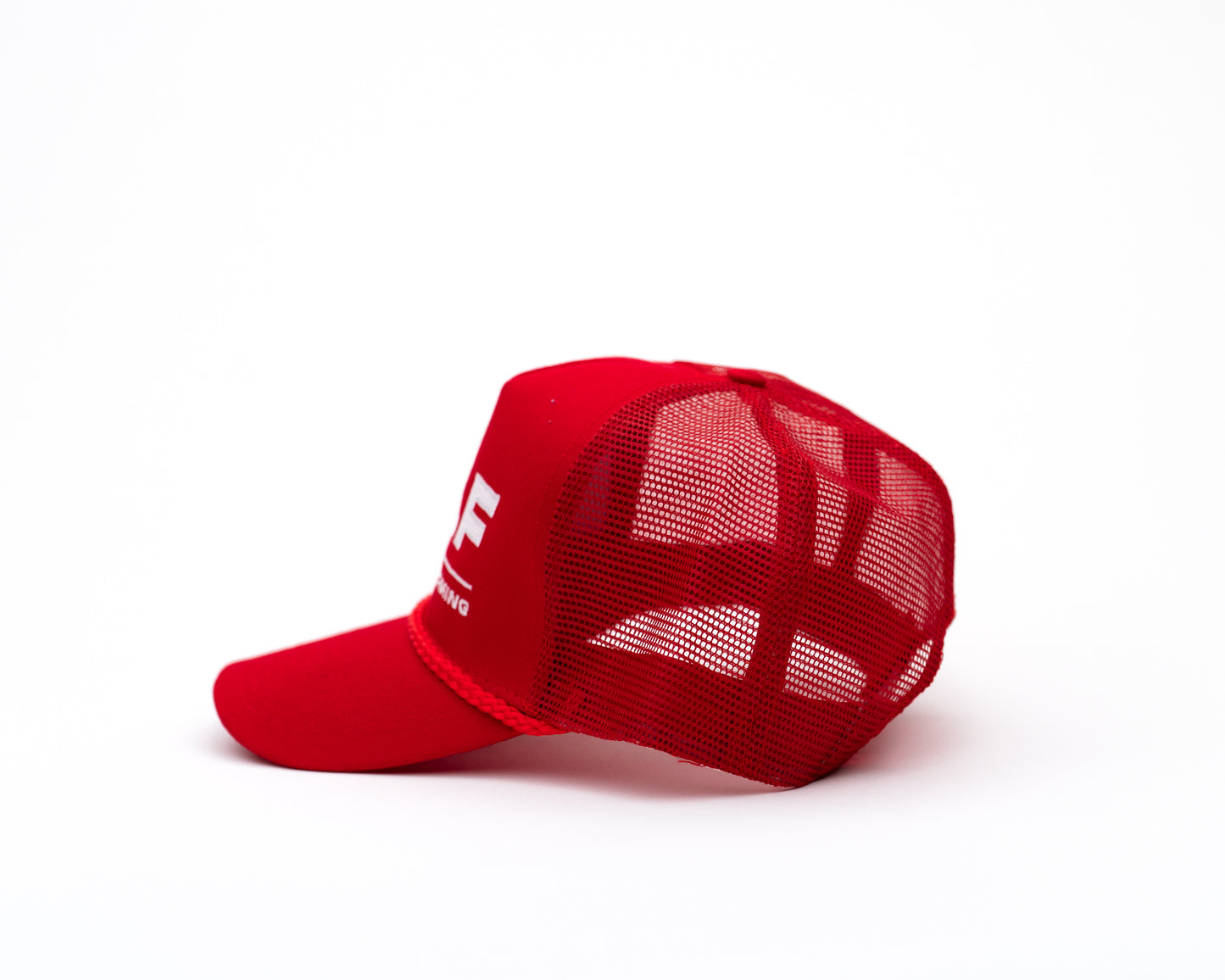 DILF Red Embroidered Cotton Trucker Hat