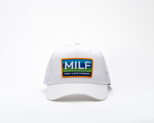 White MILF Patch Hat